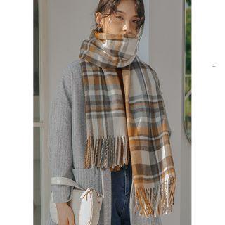 Plaid Scarf Yellow - One Size