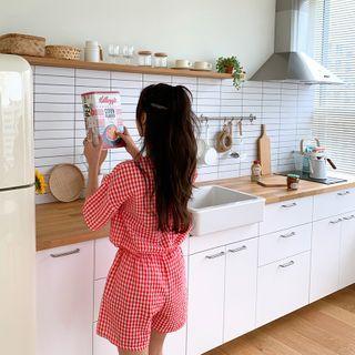 Set: Check Seersucker Top + Band Waist Shorts