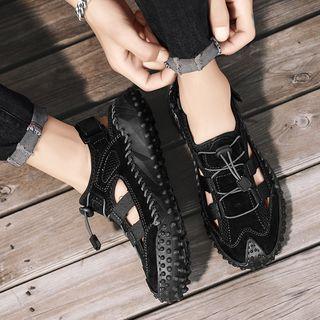 Drawstring Cut-out Sandals