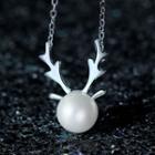 Sterling Silver Beaded Deer Necklace