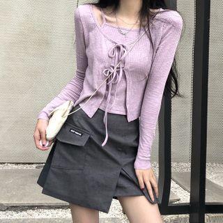 Mini A-line Skort / Spaghetti Strap Top / Jacket / Set