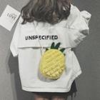 Chenille Pineapple Crossbody Bag Yellow - One Size