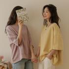 Elbow-sleeve Oversized Sweatshirt