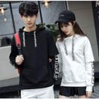Couple Matching Mock Two-piece Letter Hoodie