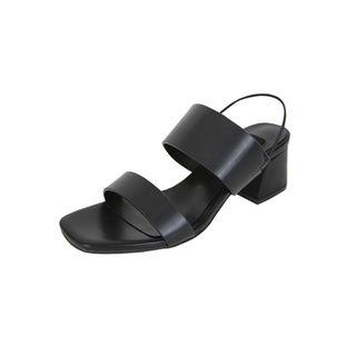 Double-strap Block-heel Slingback Mules