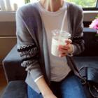 Open-front Frill-sleeve Cardigan