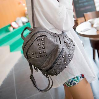 Studded Faux-leather Mini Backpack