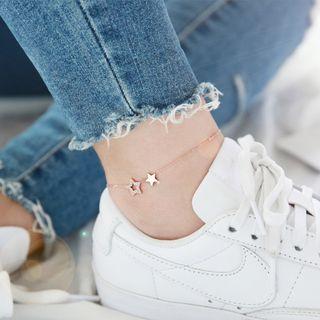 18k Rose Gold Plated Rhinestone Star Anklet