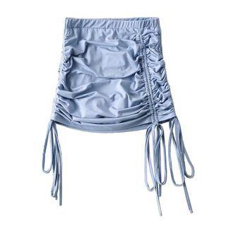 Drawstring Fitted Mini Skirt