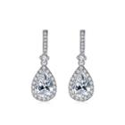 Fashion And Elegant Geometric Water Drop-shaped Cubic Zirconia Earrings Silver - One Size