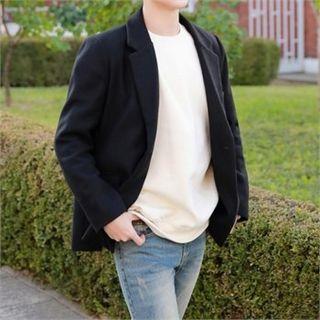 One-button Fleece Blazer