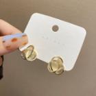 Cat Eye Stone Sterling Silver Earring E3297 - 1 Pair - Gold - One Size