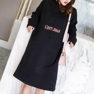 Lettering Hoodie Midi Dress