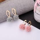 Fabric Ball Irregular Hoop Dangle Earring