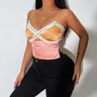 Lace Trim Color Block Camisole Top