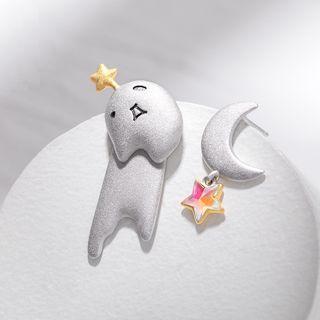 Cartoon Ear Stud Gold & Silver - One Size