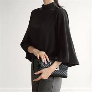 Mock-neck Bell-sleeve Blouse