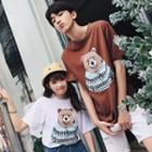 Couple Matching Bear Print Short Sleeve T-shirt