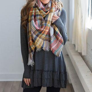 Long-sleeve Frill Trim Tunic Top