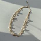 Faux-pearl Layered Chain Necklace One Size
