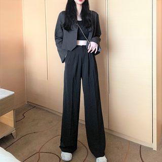 Wide-leg Pants / Cropped Top / Blazer