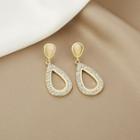 Rhinestone Alloy Drop Earring E19923 - 1 Pair - Gold - One Size