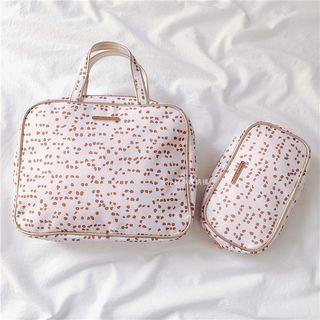 Set: Dotted Makeup Pouch + Zip Pouch Set - One Size