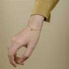 Rose Alloy Bracelet Gold - One Size