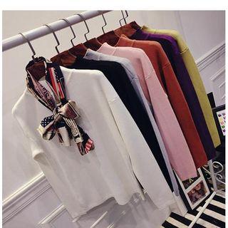 Mock Neck Long-sleeve Knit Top