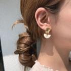 Wood Trim Earrings Gold - One Size