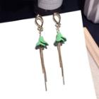 Floral Metal Fringed Dangle Earring 1 Pair - Green - One Size