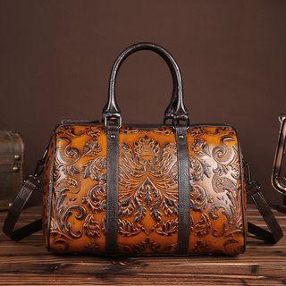 Embossed Genuine Leather Carryall