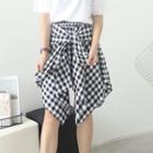 Gingham Asymmetric A-line Skirt