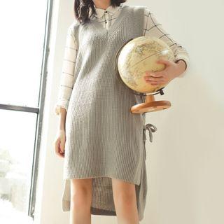 Sleeveless High Low Sweater Dress