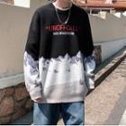 Lettering Printed Knitted Sweater