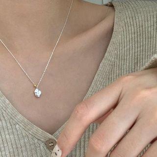 Geometric Necklace Xl1560 - Silver - One Size