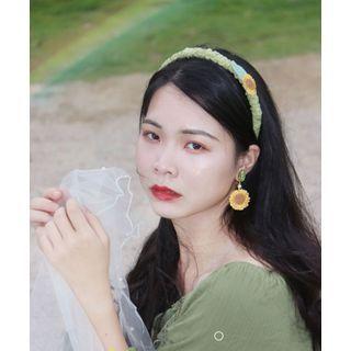 Flower Shirred Fabric Headband