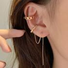 Chained Alloy Cuff Earring 1 Pair - Cuff Earring & Threader Earrings - Gold - One Size