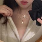 Heart / Oval Shell Pendant Alloy Necklace