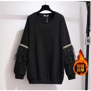 Long-sleeve Mesh Panel Sweatshirt
