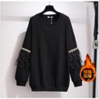 Long-sleeve Mesh Panel Sweatshirt