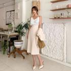 Cable-knit Long H-line Skirt