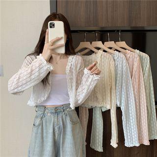 Long-sleeve Plain Lace Light Cardigan