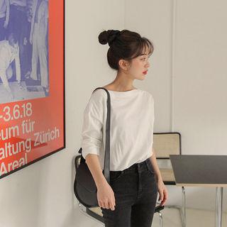 Boatneck Cotton Boxy T-shirt
