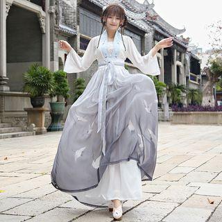 Embroidered Hanfu Top / Camisole / Maxi Skirt / Set