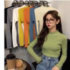 Lettuce Edge Mock-turtleneck Knit Top