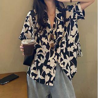 Printed Shirt Printed - Black - One Size