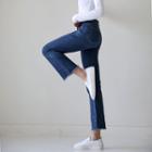 Fray-hem Semi Bootcut Jeans