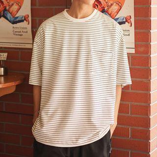 Short Sleeve Stripe Pocket T-shirt