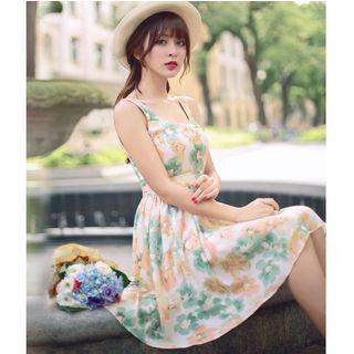 Sleeveless Floral Print A-line Sun Dress